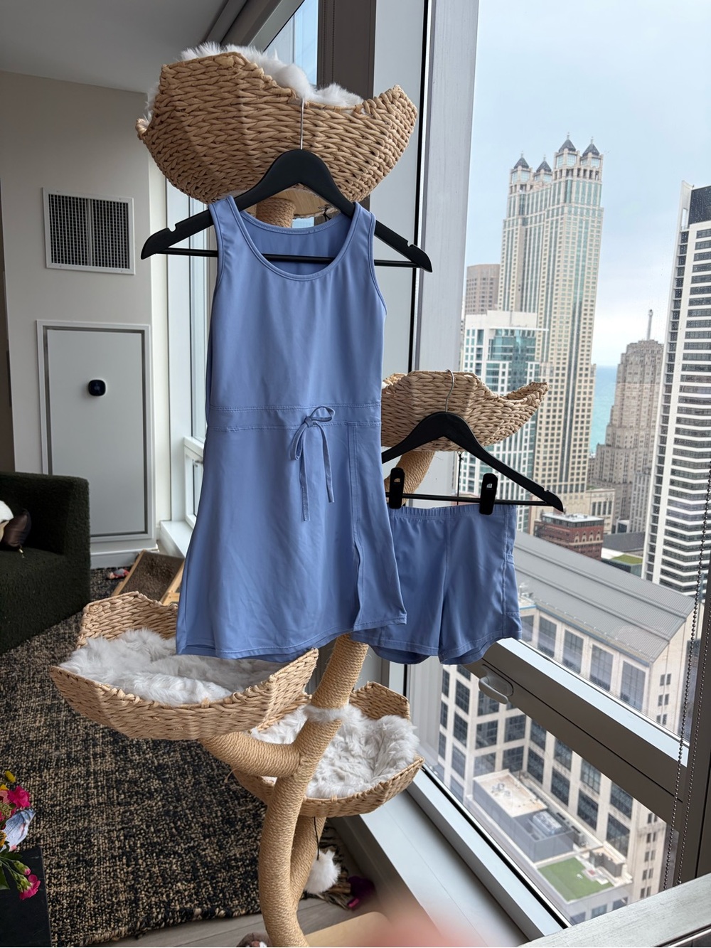 Amazon Kids Light Blue Tank Dress and Shorts Matching Set